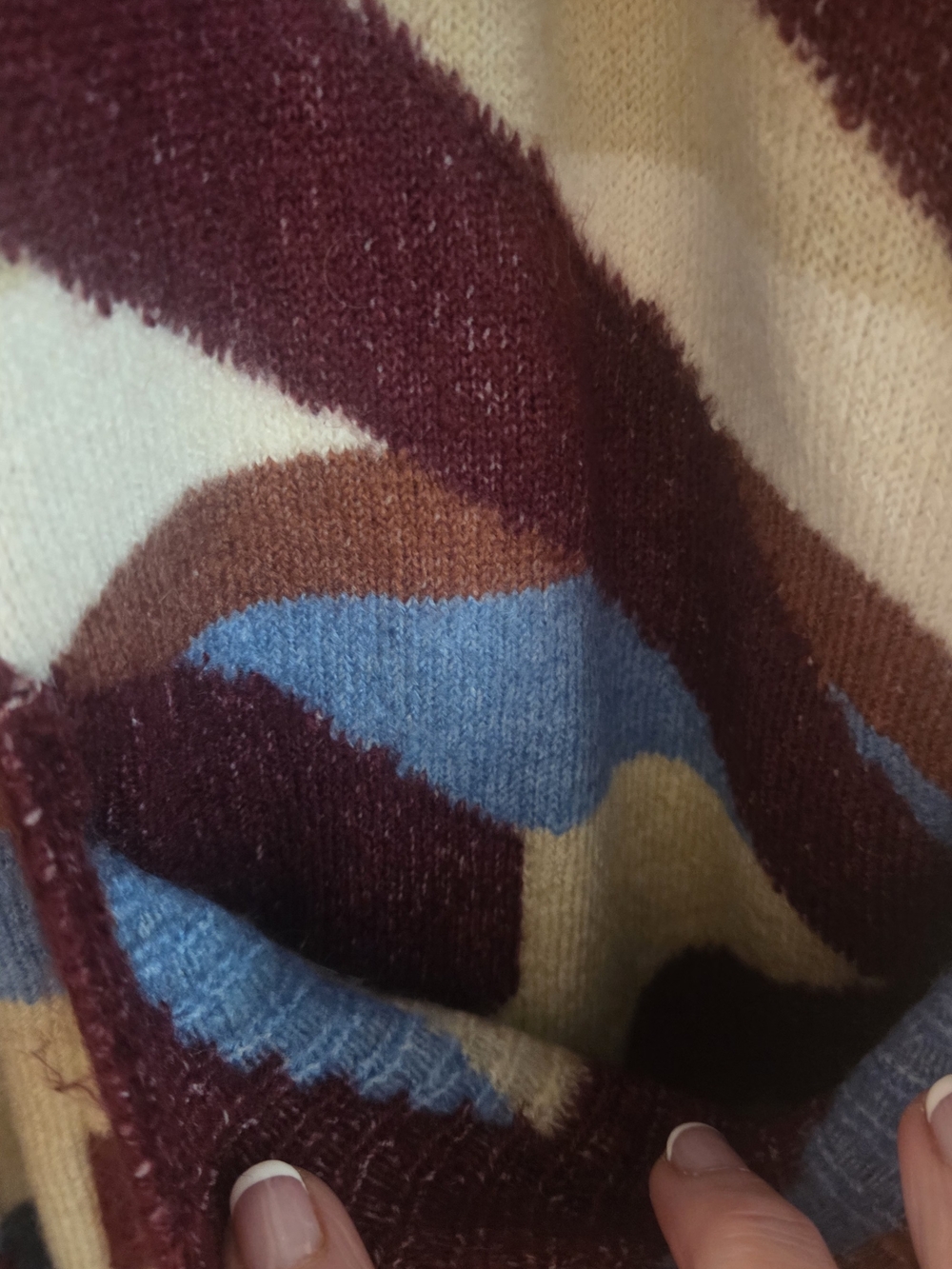 Geometric Pattern Open Cardigan Sweater - Multi-Color - Picture 4 of 6